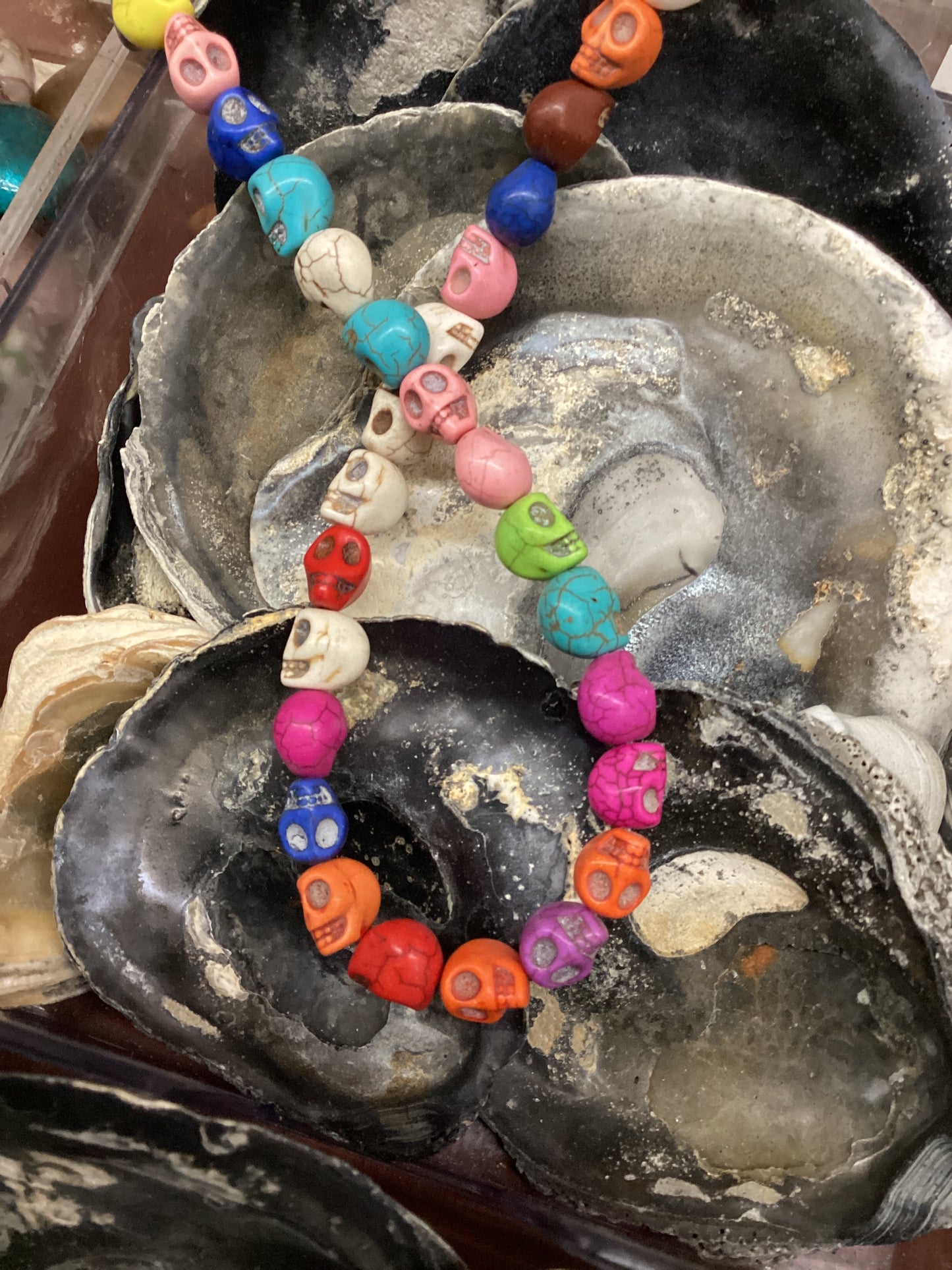 Coloured Howlite Skull Bead 13mm