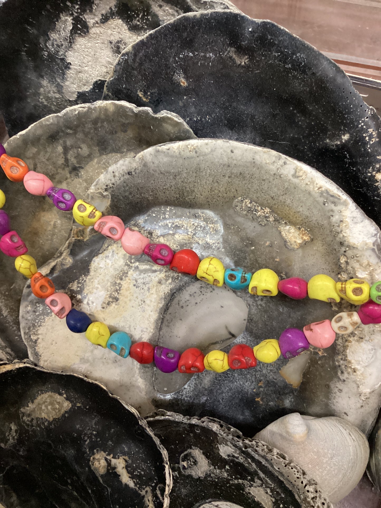 Coloured Howlite Skull Bead 8mm