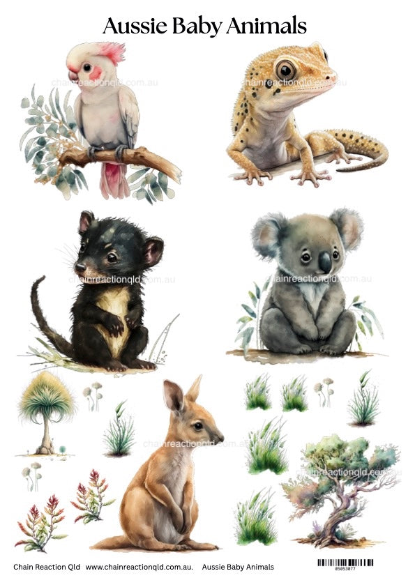 Aussie Baby Animals - Cut Apart Sheet