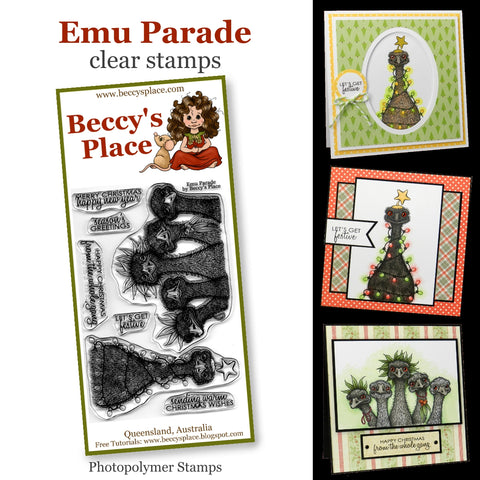 Beccy's Place - Emu Parade, Clear Stamp Set
