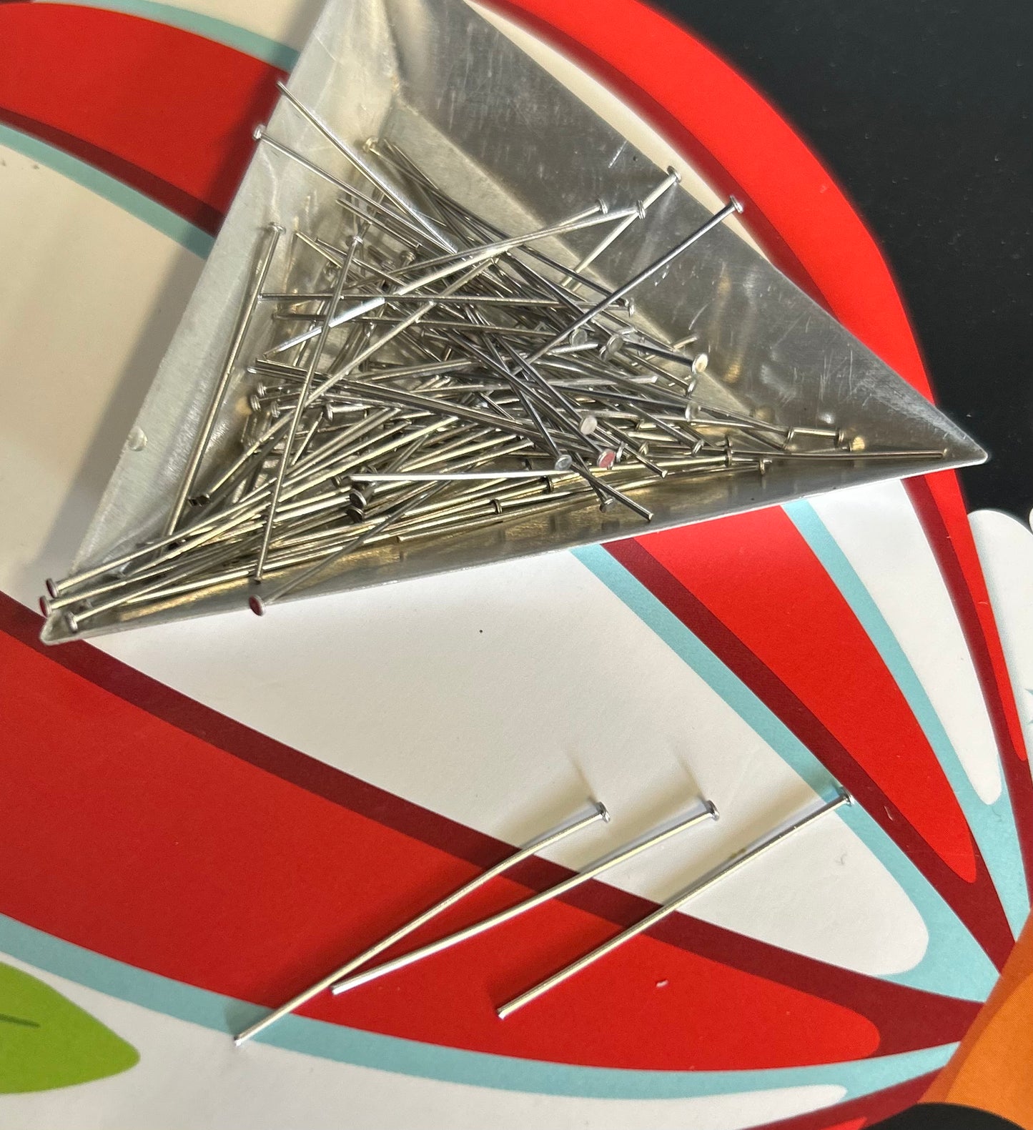 stainless steel head pins, 35mm long, 0.7mm thick, pack of 100