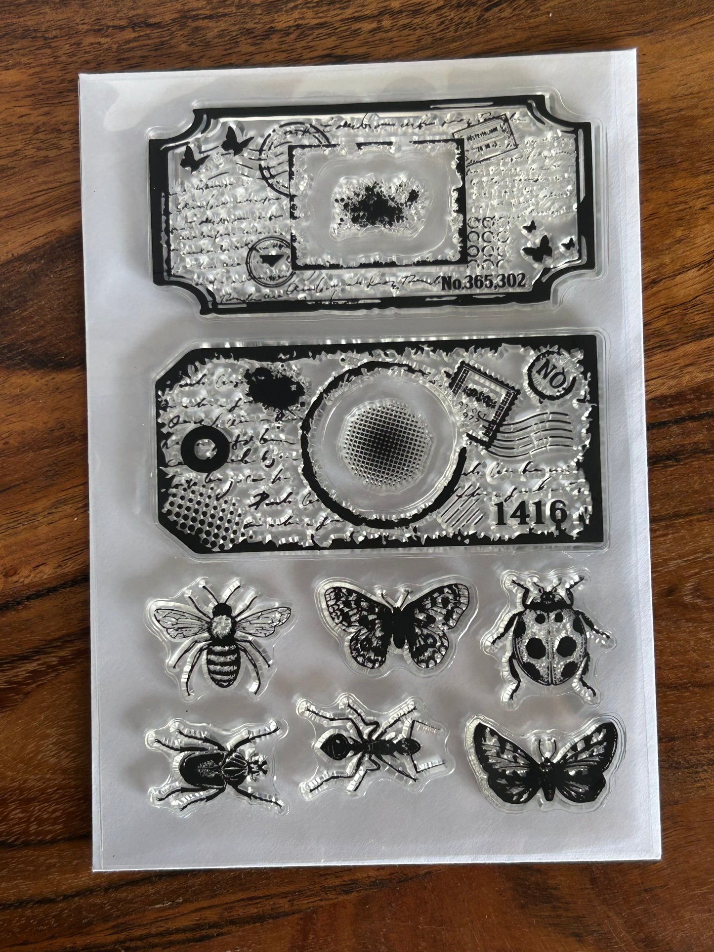 tags and bugs stamp set, 4 x 6, set of 10 stamps