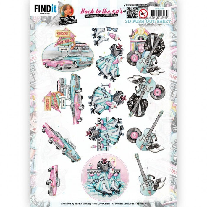 vintage cars, jukebox 50's themed 3d sheet