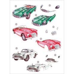 Vintage Cars, Die cut, A4 sheet