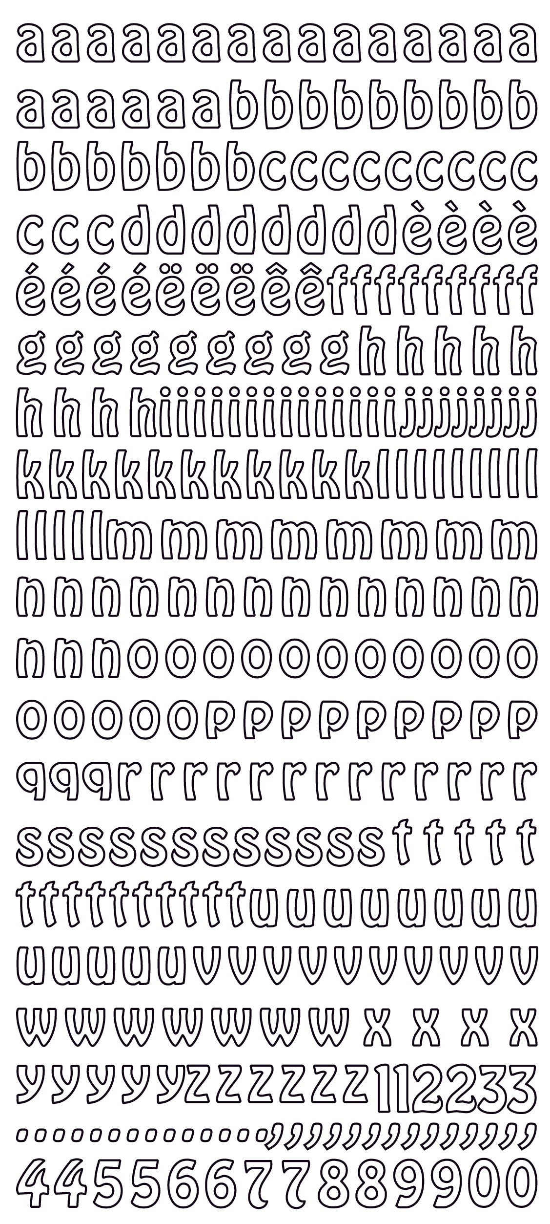 Alphabet lower case, silver