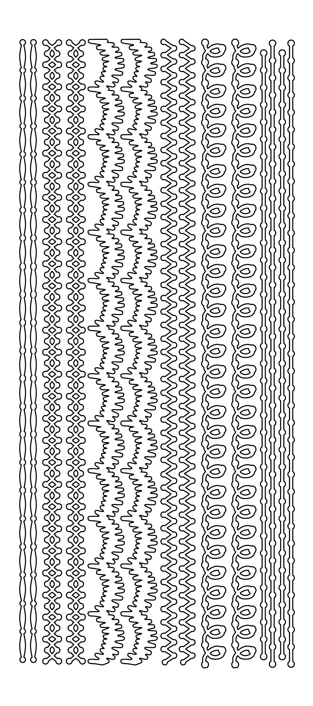 Stitched border, silver