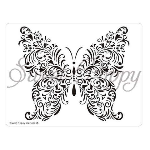 Sweet Poppy Stencil / Butterfly Fancy