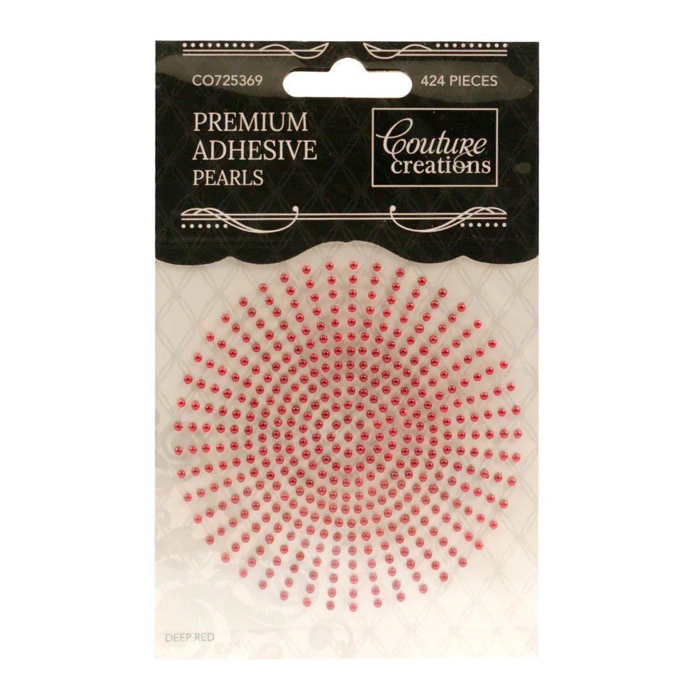 2mm Adhesive Pearls - Deep Red / 424 pieces