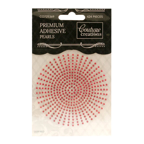 2mm Adhesive Pearls - Deep Red / 424 pieces