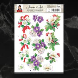 3D Diecut sheet - Jeanine's Art / Christmas Classics Geranium