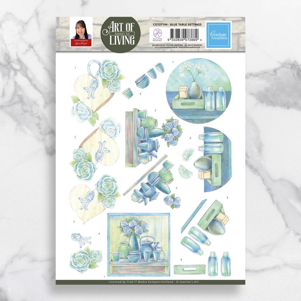 3D Diecut Sheet - Jeanine's Art / Blue Table Settings