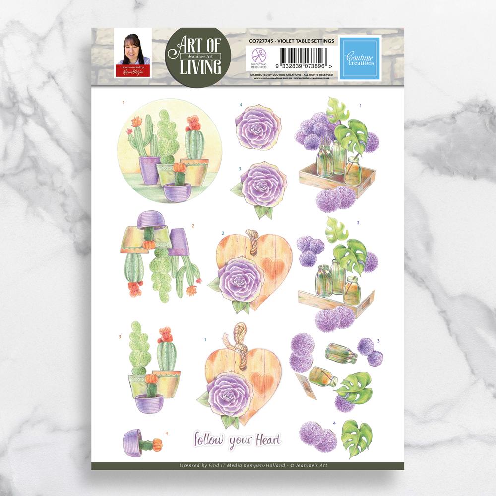 3D Diecut Sheet - Jeanine's Art - Violet Table Settings