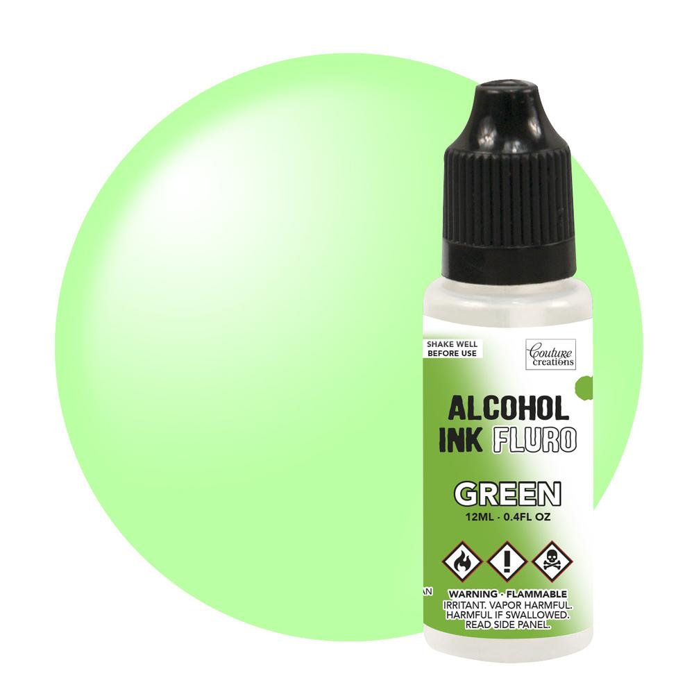 Fluro green alcohol ink, also available in a range of colours as well as metallics and glitter colours