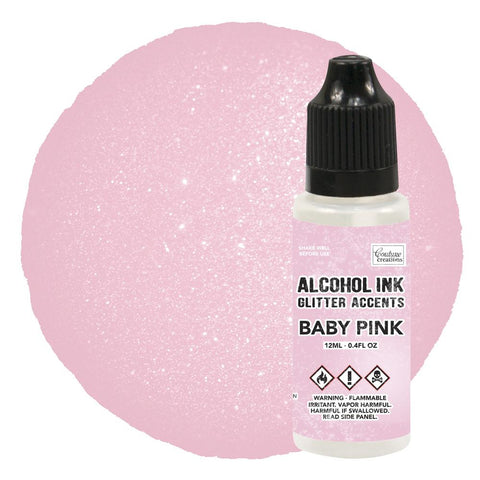 Alcohol Ink Glitter Accents - Baby Pink