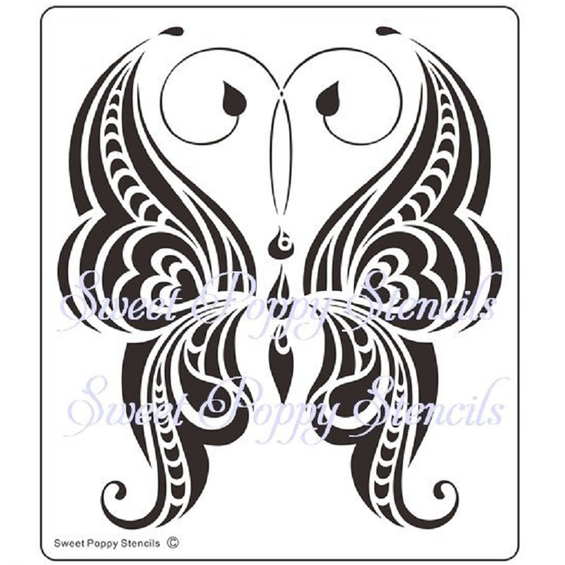 Sweet Poppy Stencil / Large Butterfly