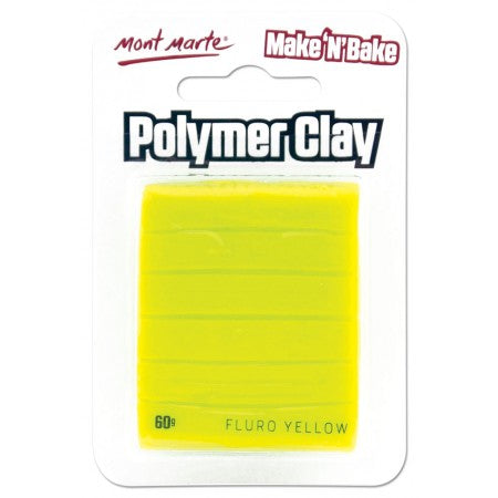 fluro yellow polymer clay 60gm, mont marte