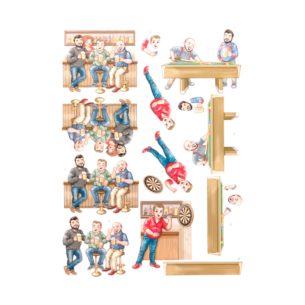 3D Diecut sheet - Yvonne Creations / Big Guys / Pub Night