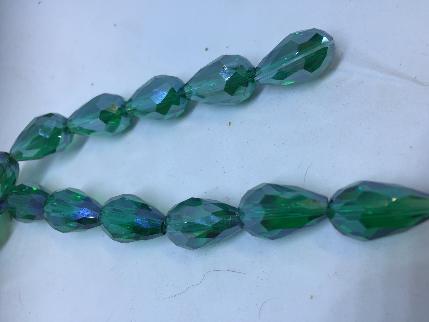 10mm x 15mm Teardrop Faceted Luster Finish / Seagreen