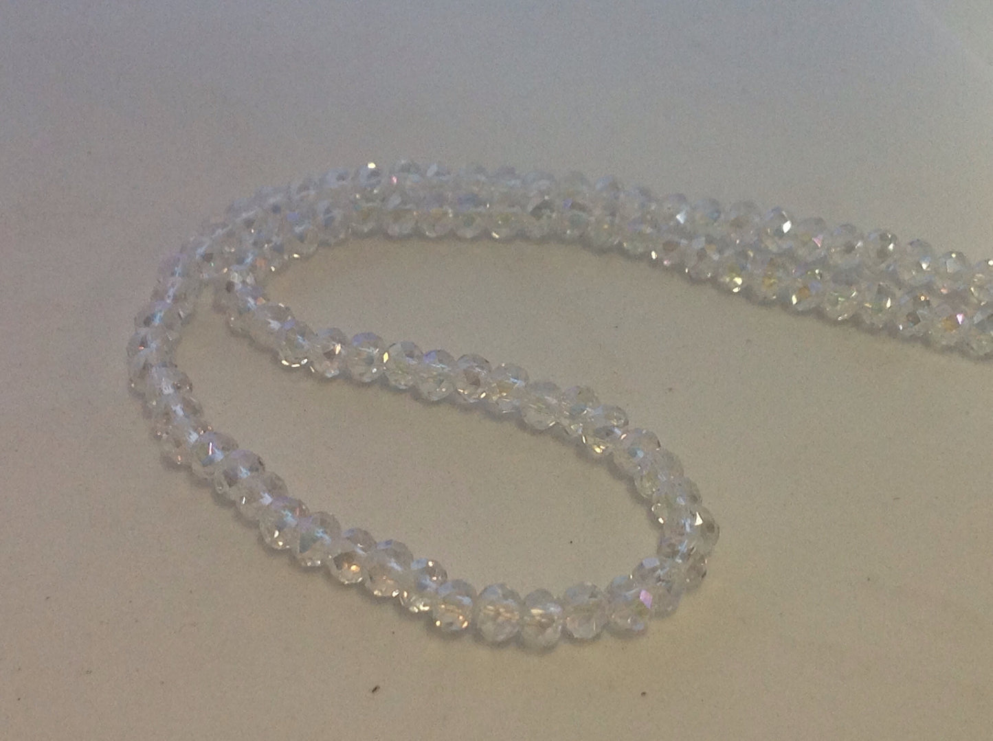 Fire Polished Glass Rondelle Bead AB finish