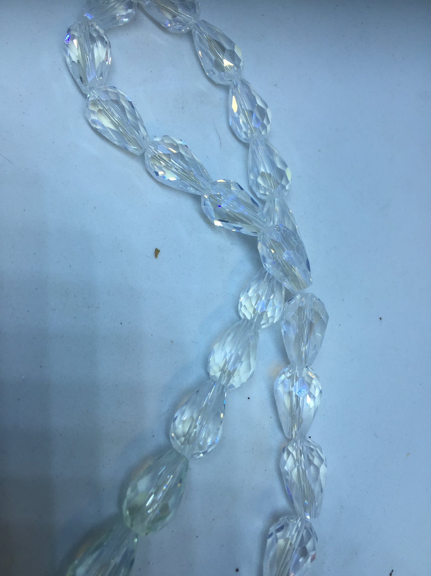 10mm x 15mm Teardrop Faceted Luster Finish / Crystal