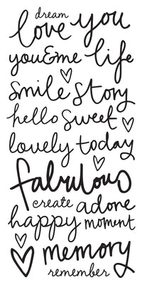 Acetate Sticker Sheet - Script Words