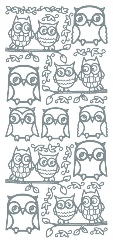 Owls on branch / Black