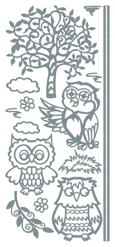 Owl with tree / Black