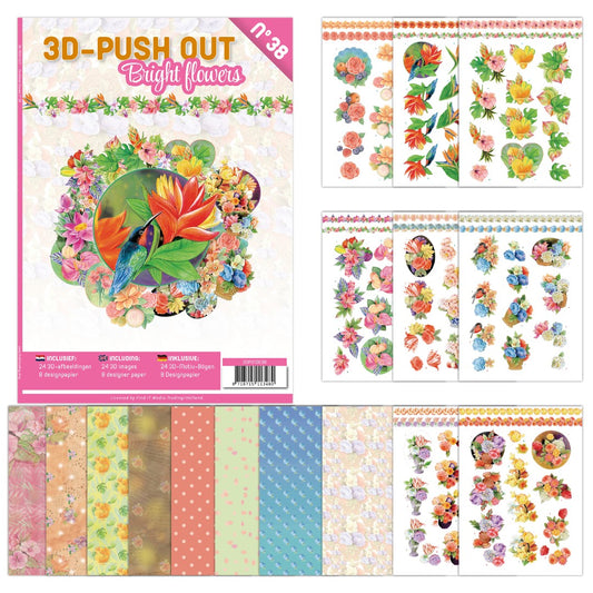 3D Push out Book #38 / Bright Flowers