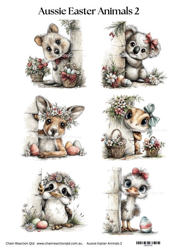 aussie easter animals topper sheet
