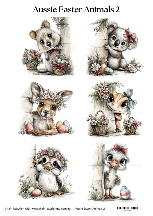 aussie easter animals topper sheet
