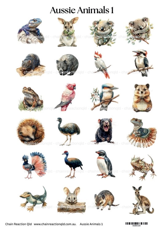 Aussie Animals 1 - Cut Apart Sheet