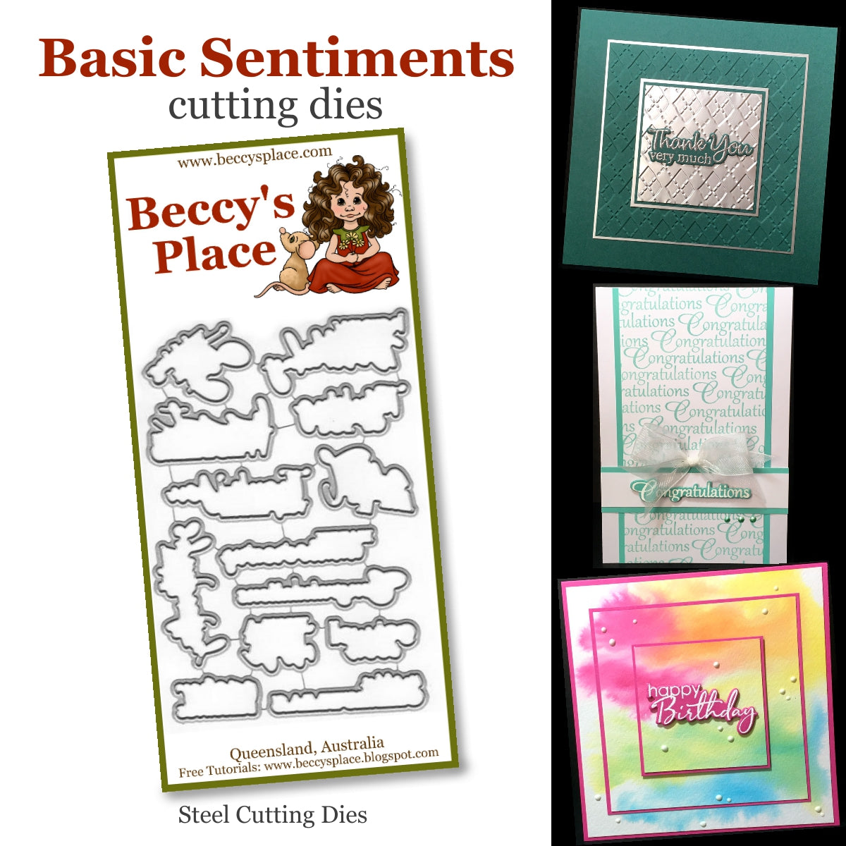 Beccy's Place - Basic Sentiments, Clear Stamp Set