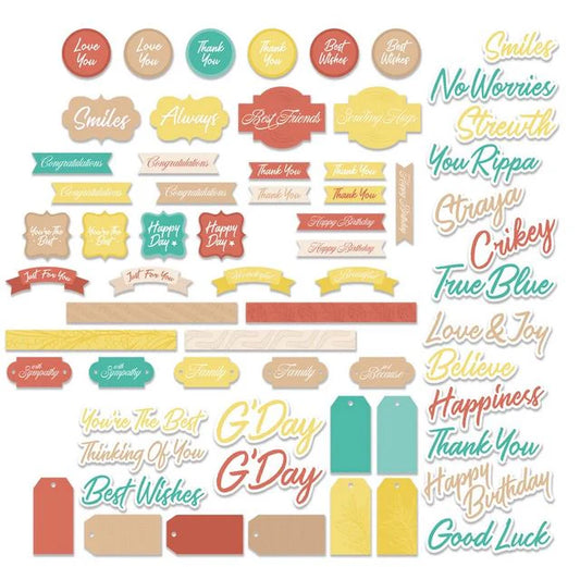 Ephemera Set - Sweeping Plains Diecut Sentiments