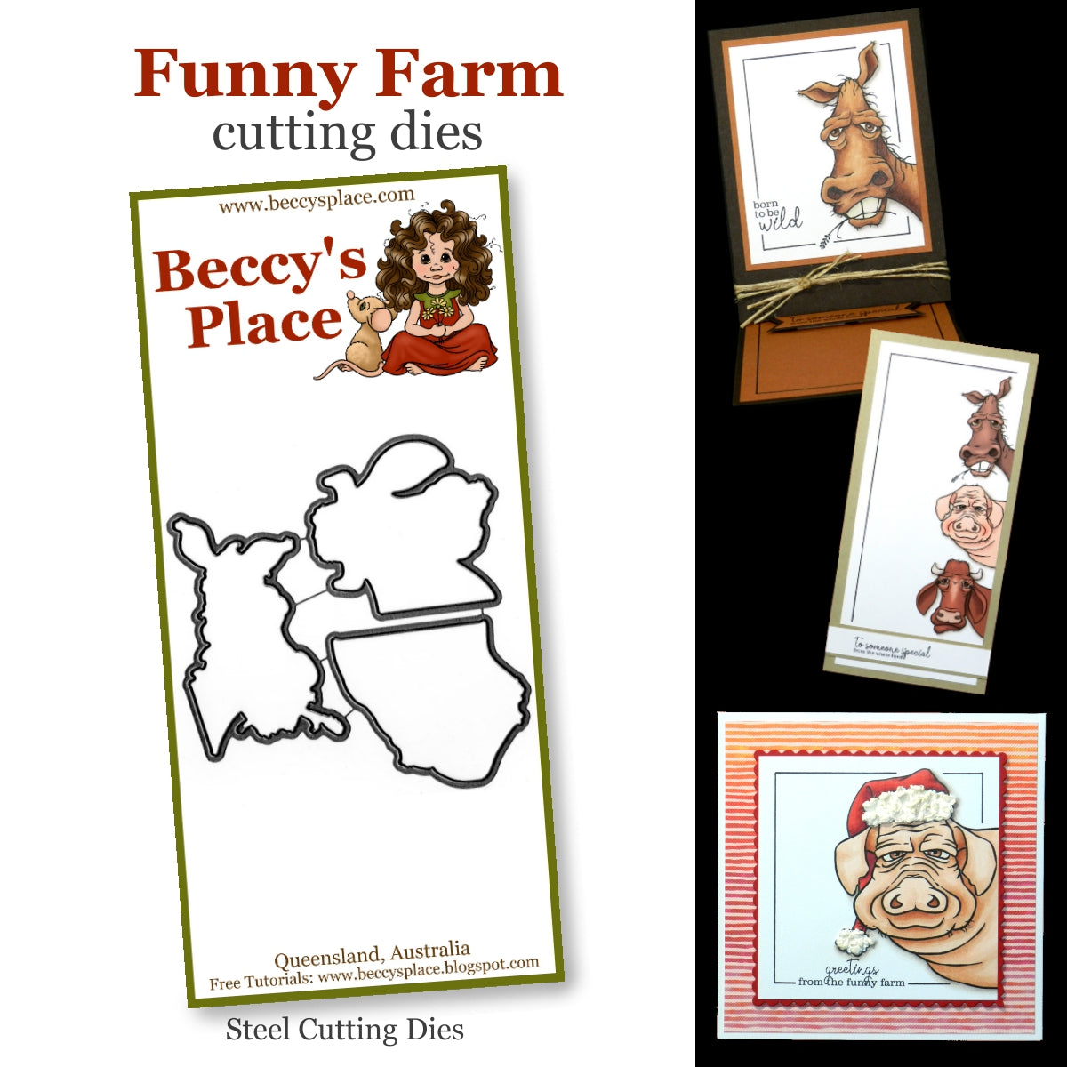 Beccy's Place - Funny Farm, Clear Stamp Set