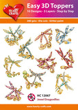 jewel dragonflies 3d toppers, hearty crafts, pk of 10 designs