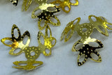 fine gold bead cap filigree leaf design