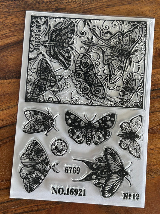 Butterflies stamp set, one panel and 5 other butterflies, set of 10