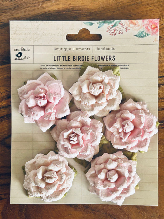 little birdiue paper flowers, pack of 6, 45mm carol blush CR63101