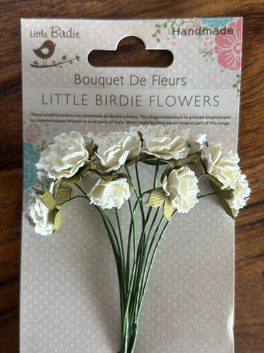 Little Birdie Flowers / Curly Rose / Cream