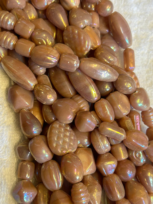 Glass Lampwork beads - Salmon