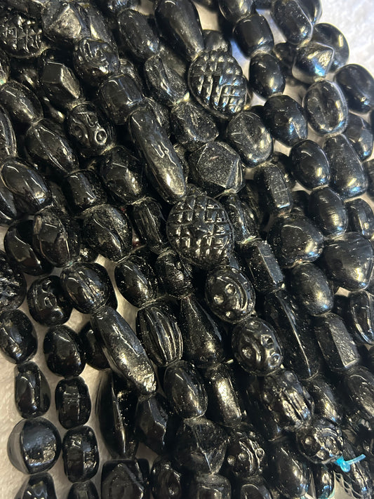 Glass Lampwork beads - Onyx