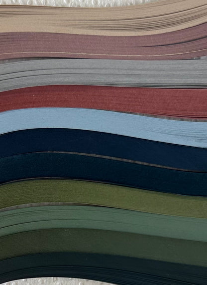 Quilling Strips 3mm / 50 Pack / Assorted Single Colours / Earthy Boho