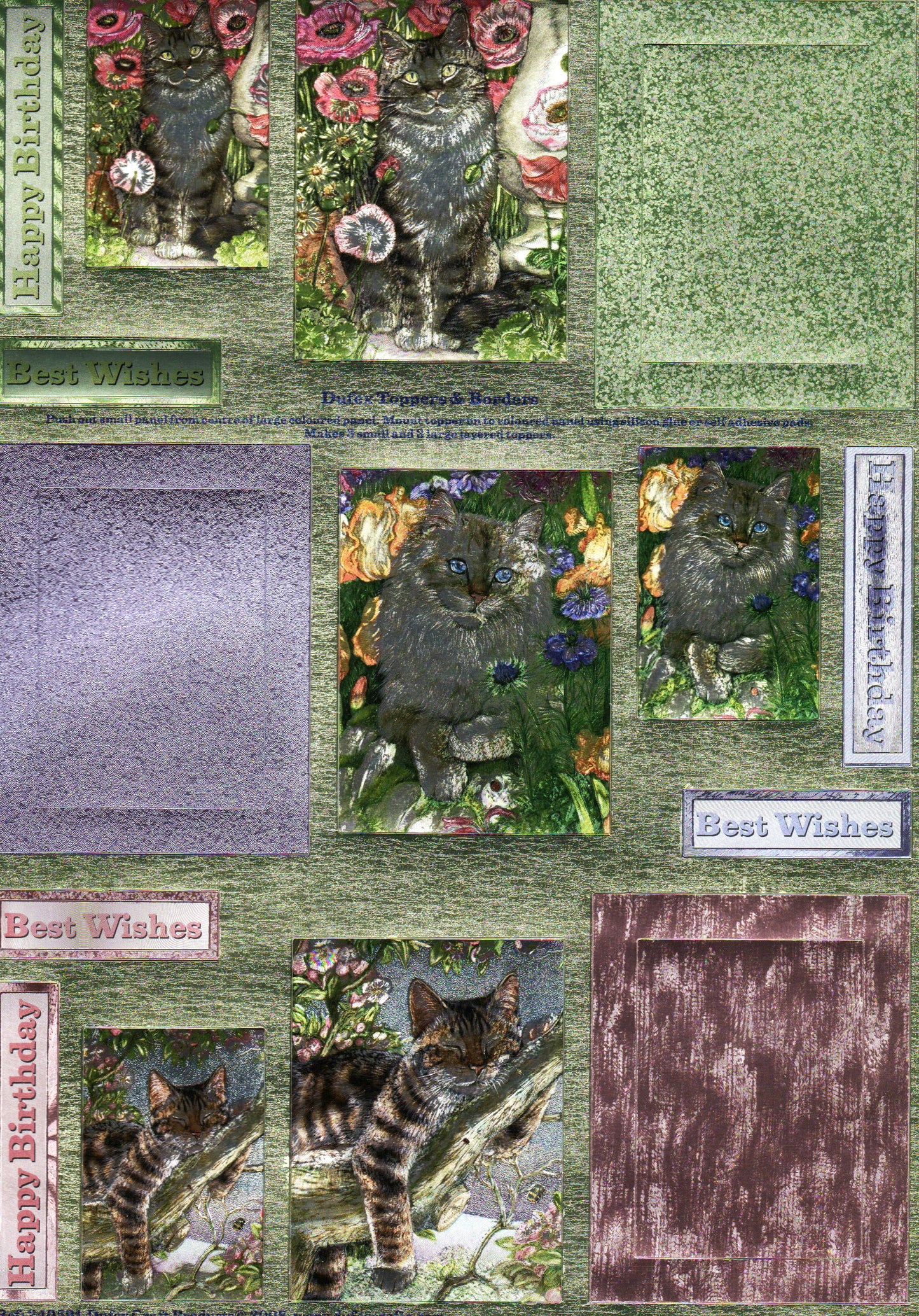 Dufex Crafts die cut sheet - Toppers and Borders - Cats