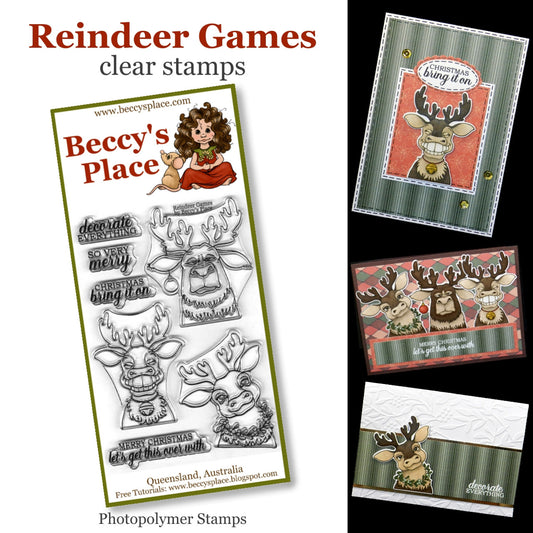 Beccy's Place - Reindeer Games, Clear Stamp Set