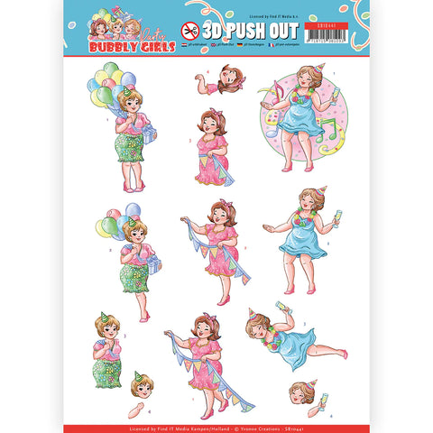 3D Diecut sheet - Yvonne Creations / Bubbly Girls / Party / Party Time