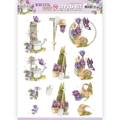3D Diecut Sheet - Precious Marieke / Beautiful Garden / Butterfly