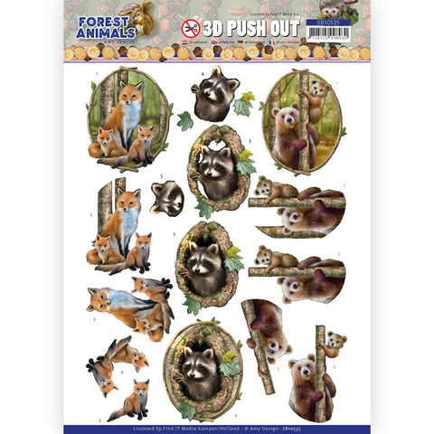 3D Diecut Sheet - Amy Design / Forest Animals / Fox