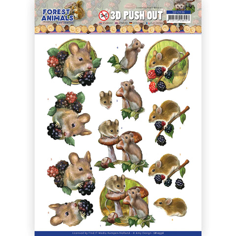 3D Diecut Sheet - Amy Design / Forest Animals / Mouse