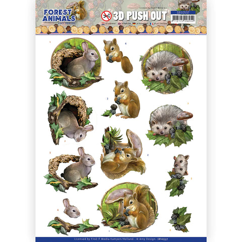 3D Diecut Sheet - Amy Design / Forest Animals / Rabbit