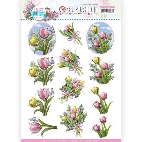 3D Diecut Sheet - Amy Design / Enjoy Spring / Bouquets of Tulips